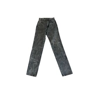 Wrangler Women's Cowboy Cut Jeans Size 7 Long Black Acid Wash Deadstock NWT VTG